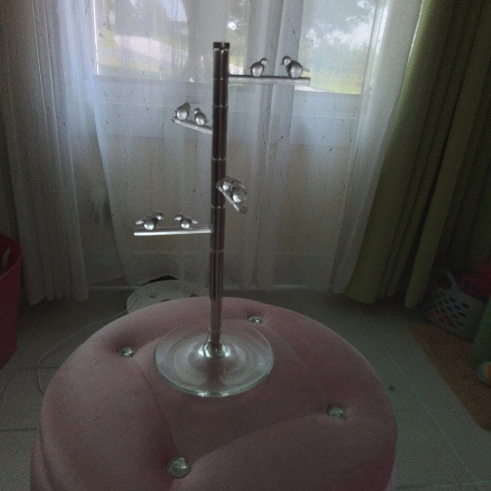Clear Bird Jewlery Tree Necklace Stand